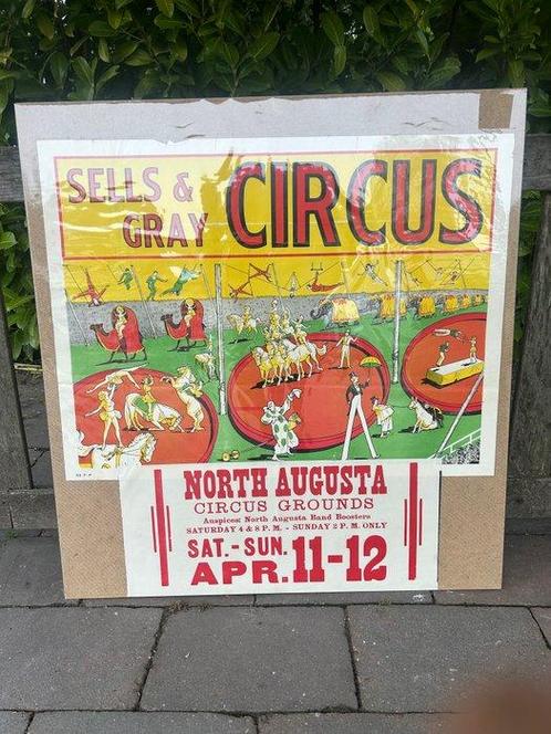 Sells & Gray - Circus Poster Sells & Gray, Antiek en Kunst, Kunst | Tekeningen en Fotografie