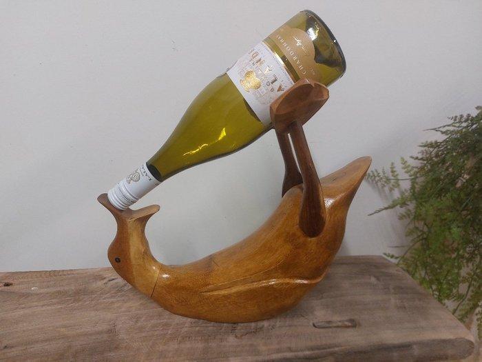 Statue, the drunk duck - 29 cm - Bois, Antiek en Kunst, Curiosa en Brocante