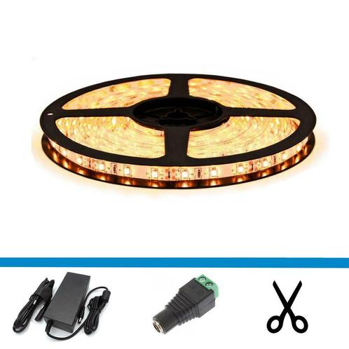 LED Strip - 5 meter - Complete set - Kleur warm wit - LED t, Maison & Meubles, Lampes | Autre, Enlèvement ou Envoi