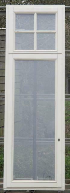 afrormosia houten raam , chassis 76 x 237  creme, Doe-het-zelf en Bouw, Raamkozijnen en Schuifdeuren, Inclusief glas, Zo goed als nieuw