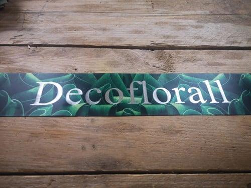 Bedrukt lint greenleaf ruscus met metallic zilveren opdruk, Hobby en Vrije tijd, Knutselen, Nieuw