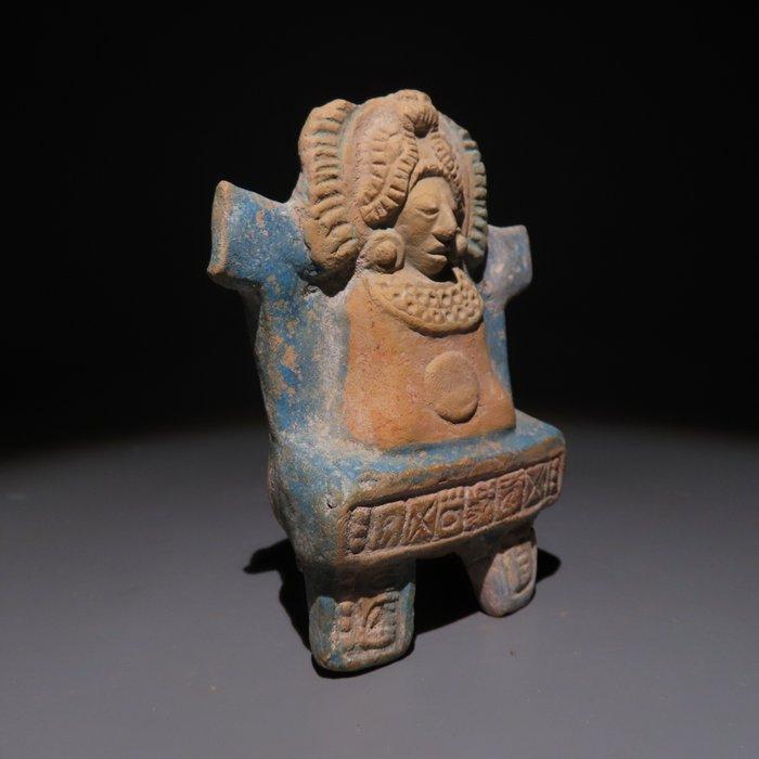 Mayan Terracotta Ocarina-beeld. 600 - 900 n.Chr. 9,8 cm H., Verzamelen, Mineralen en Fossielen