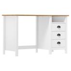 vidaXL Bureau Hill 3 lades 120x50x74 cm massief grenenhout, Huis en Inrichting, Bureaus, Verzenden, Nieuw