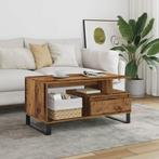 vidaXL Salontafel 90x49x45 cm bewerkt hout oud houtkleurig, Huis en Inrichting, Verzenden, Nieuw