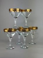 Drinkset (6) - Glas - Glazen met een gedraaide steel, Antiek en Kunst