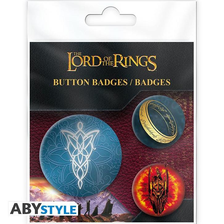 Lord of the Rings Middle Earth Badge Pack (4x), Verzamelen, Lord of the Rings, Nieuw, Ophalen of Verzenden