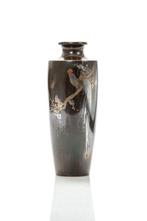 Vase - Argent, Bronze patiné, Doré, Métal mixte - Japon -