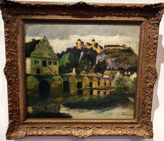 Adolf Frey-Moock (1881-1954) - View of Castle Harburg seen, Antiek en Kunst, Kunst | Schilderijen | Klassiek