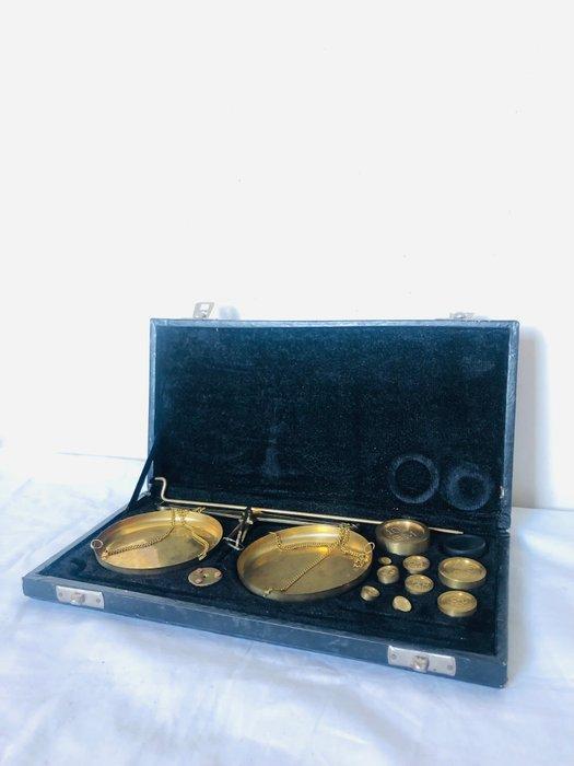 Ancienne 1900 laboratoire - Balans of weegschaal - Messing -, Antiquités & Art, Curiosités & Brocante