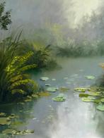 Emre Kinali - Marsh Landscape, Antiek en Kunst