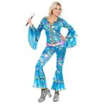 Disco 70S Jumpsuit Blauw Dames, Kleding | Dames, Nieuw, Verzenden