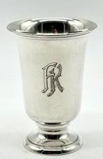 No reserve-Stevige handgemaakte antieke zilveren Beker -