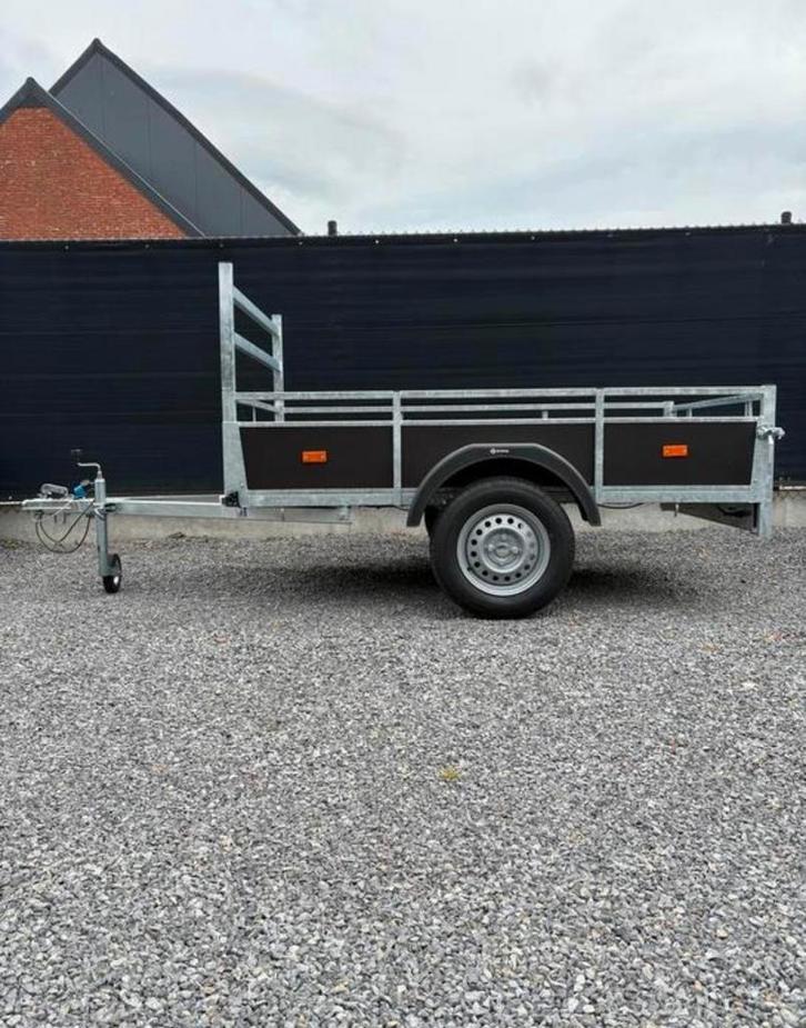 Nieuwe Ongeremde bakwagen enkelasser 225cm/131cm, Auto diversen, Aanhangers en Bagagewagens, Nieuw, Ophalen