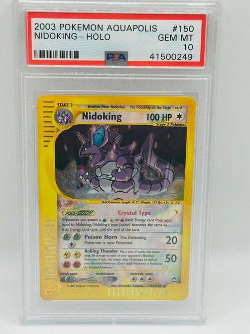 Pokémon - 1 Graded card - Crystal Nidoking aquapolis - PSA, Hobby en Vrije tijd, Verzamelkaartspellen | Pokémon