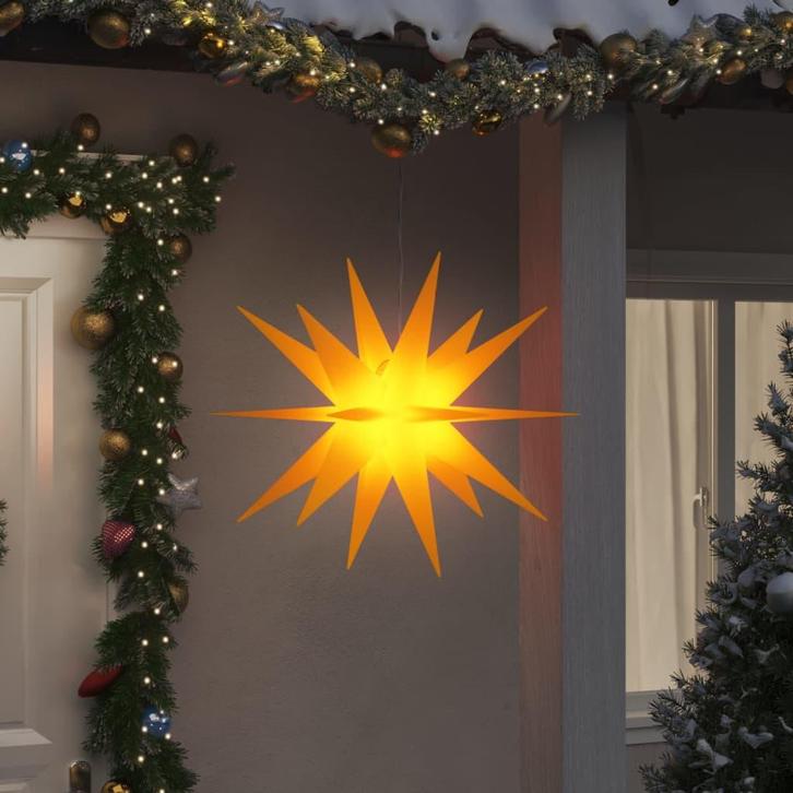 vidaXL Kerstlampen met LEDs 3 st inklapbaar 100 cm geel, Diversen, Kerst, Nieuw, Verzenden
