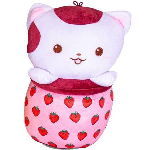Play by Play Sitting Cat in Bubble Tea Pluche 38CM-Rood, Kinderen en Baby's, Speelgoed | Knuffels en Pluche, Ophalen of Verzenden
