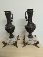 Cassolette - Marmer, Messing, Legering - 2 cassolettes - H :, Antiek en Kunst