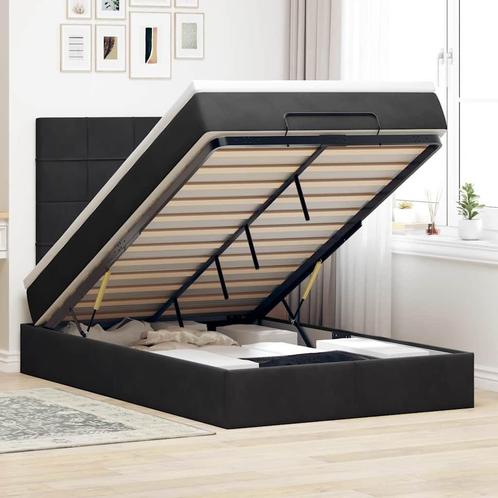 vidaXL Ottoman bed met matrassen 120x200cm fluweel zwart, Huis en Inrichting, Slaapkamer | Bedden, Nieuw, Verzenden