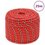 vidaXL Boottouw 12 mm 25 m polypropyleen rood, Verzenden, Nieuw