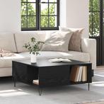 vidaXL Salontafel Zwart Eiken 80 x 80 x 36,5 cm Bewerkt hout, Huis en Inrichting, Verzenden, Nieuw