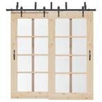 vidaXL Doos met onderdelen voor schuifdeur 213,5 cm staal, Doe-het-zelf en Bouw, Hang- en Sluitwerk, Verzenden, Nieuw
