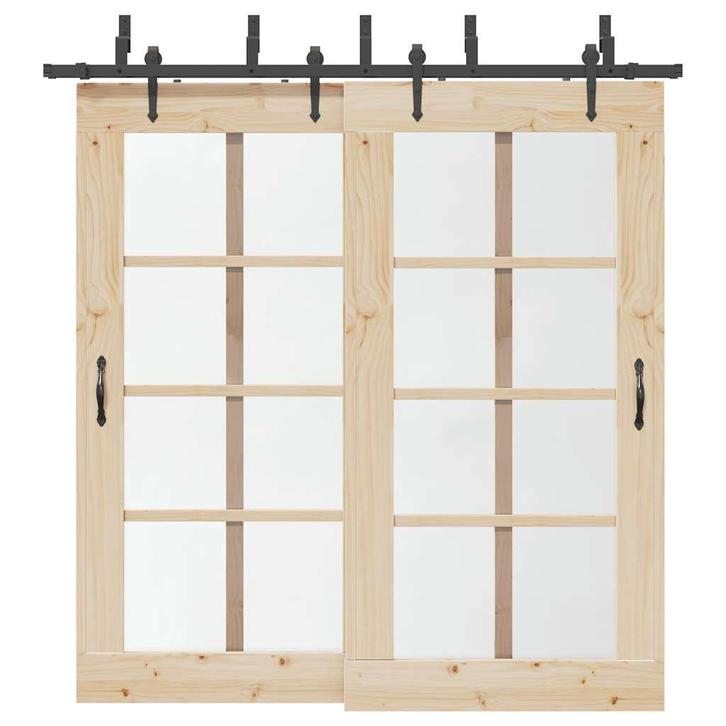 vidaXL Doos met onderdelen voor schuifdeur 213,5 cm staal, Doe-het-zelf en Bouw, Hang- en Sluitwerk, Nieuw, Verzenden