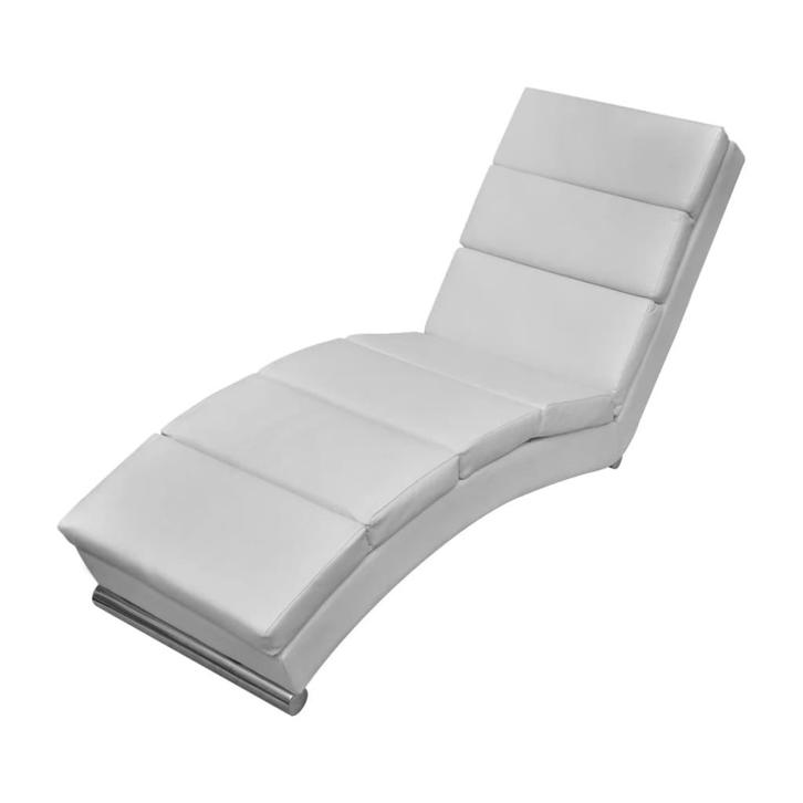 vidaXL Chaise longue kunstleer wit, Huis en Inrichting, Zetels | Zetels en Chaises Longues, Nieuw, Verzenden