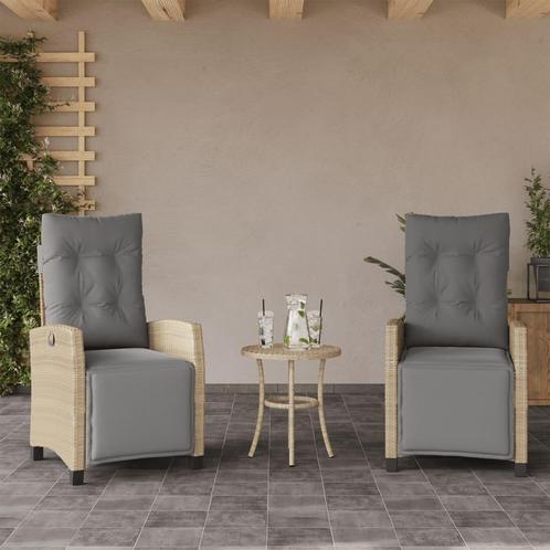 vidaXL Tuinstoelen 2 st verstelbaar voetensteun poly rattan, Tuin en Terras, Tuinstoelen, Nieuw, Verzenden