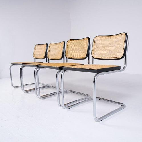 Gavina - Marcel Breuer - Chaise (4) - Cesca - Acier, paille, Antiek en Kunst, Antiek | Meubels | Stoelen en Sofa's