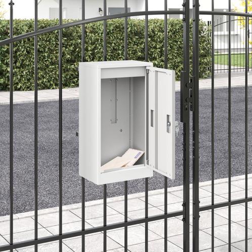 vidaXL Brievenbus Wit 30 x 23 x 55 cm Staal, Tuin en Terras, Brievenbussen, Nieuw, Verzenden