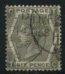 Groot-Brittannië 1873 - 6 pence grey plate 12 KEY STAMP -