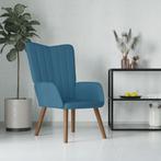 vidaXL Relaxstoel fluweel blauw, Huis en Inrichting, Fauteuils, Verzenden, Nieuw