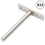 vidaXL Zwevende plankdragers 12st onzichtbaar Ø10x100 mm, Verzenden, Nieuw