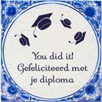 Tegels delfts blauw Geslaagd You did it 15cm, Verzenden