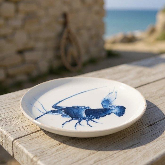 Eiraku blauw-witte kreeftschotel – Kyoto porselein, Antiek en Kunst, Antiek | Overige Antiek