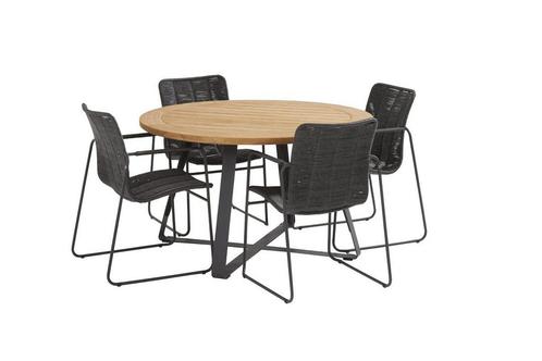 Taste by 4 Seasons Palma tuinset antraciet met Basso tafel Ø, Tuin en Terras, Tuinsets en Loungesets