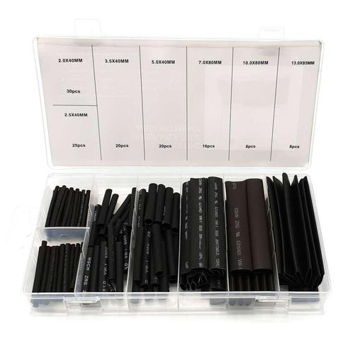 WEBER TOOLS Krimpkous assortiment zwart (127 st), Doe-het-zelf en Bouw, Elektriciteit en Kabels, Nieuw, Ophalen of Verzenden