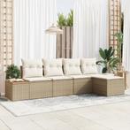 vidaXL 5-delige Sofa Set voor in de Tuin met Kussens in, Verzenden, Nieuw