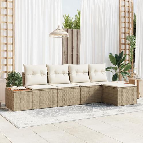 vidaXL 5-delige Sofa Set voor in de Tuin met Kussens in, Tuin en Terras, Tuinsets en Loungesets, Nieuw, Verzenden