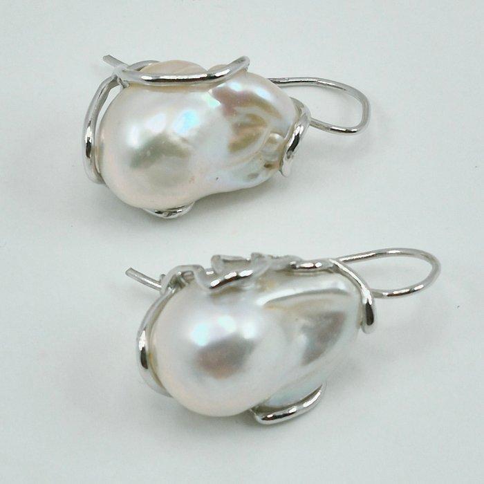 Zilver - Oorbellen - PERLE BAROCCHE, Antiek en Kunst, Curiosa en Brocante