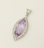 Pendentif - 18 carats Or blanc - 5.00ct. tw. Améthyste -