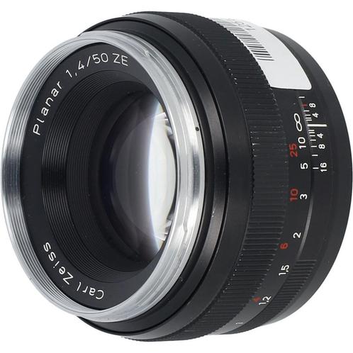Carl Zeiss 50mm F/1.4 ZE Planar T* Canon occasion, Audio, Tv en Foto, Foto | Lenzen en Objectieven, Zo goed als nieuw, Verzenden
