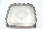 Dienblad - .833 zilver - Bloemendecoratie met verhoogde
