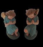 Sculpture, farbige Heiligenfiguren 2 betende Engel knieend -