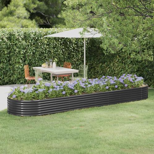 vidaXL Plantenbak 396x100x36 cm gepoedercoat staal, Tuin en Terras, Bloempotten, Nieuw, Verzenden
