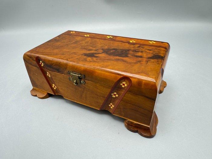 Sieradendoos - Hout - Met muziekdoos erin, Antiek en Kunst, Curiosa en Brocante