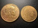 Frankrijk. 10 Francs 1900 & 20 Francs 1907 (2 stuks)