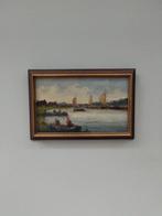 Nederlandse school (XX) - Rivier met vissers en bootjes, Antiek en Kunst