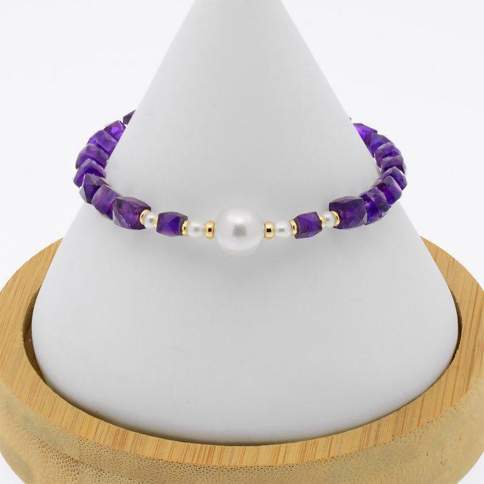 Zonder Minimumprijs - Armband - 18 karaat Geel goud Parel -, Handtassen en Accessoires, Armbanden