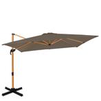 Zweefparasol Pisogne 300x300cm – Premium parasol - houtlook, Tuin en Terras, Verzenden, Nieuw